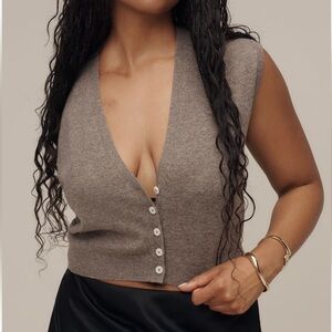 Pilcro V-Neck Crop Muscle Knit Vest